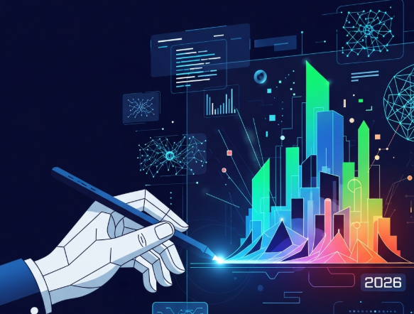 AI-generated digital artwork representing future graphic design trends in 2026