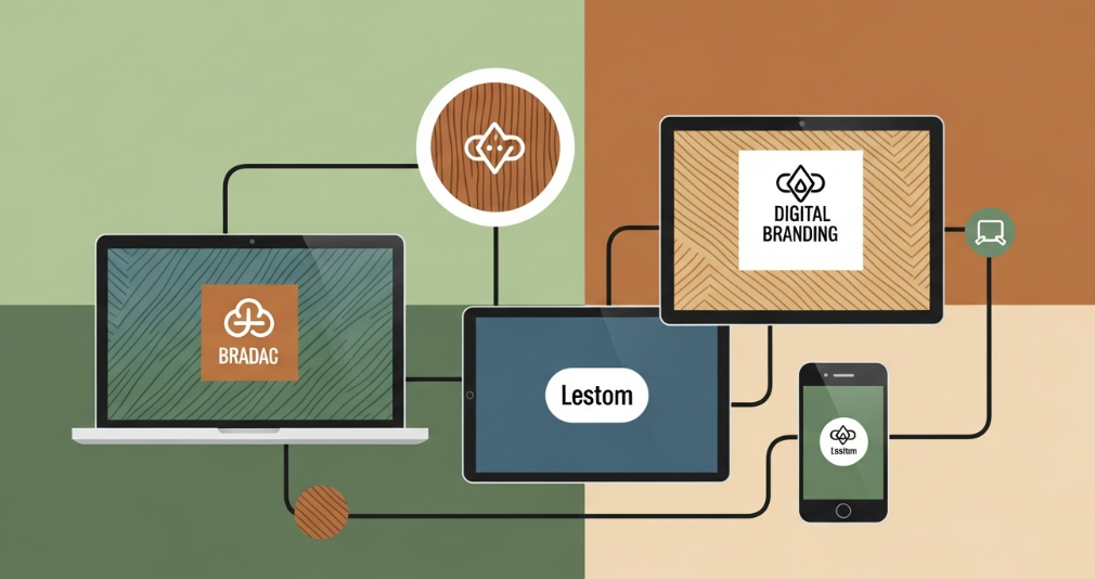 Digital branding with eco-inspired color palettes and minimal design