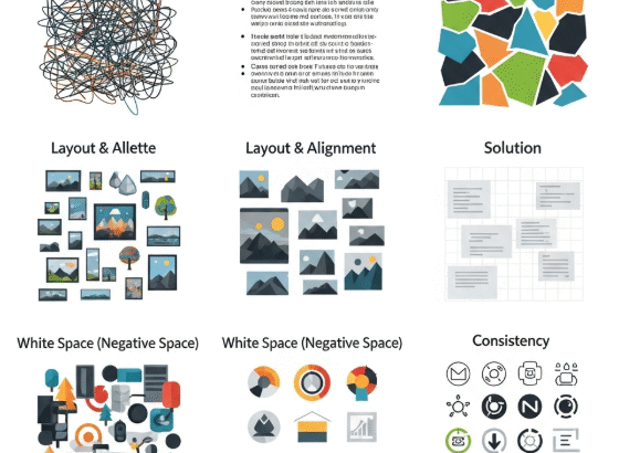 "Illustration showing common graphic design mistakes and tips to fix them"