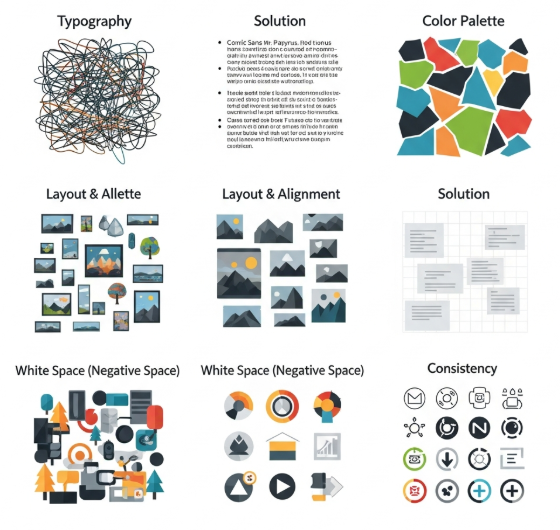 "Illustration showing common graphic design mistakes and tips to fix them"