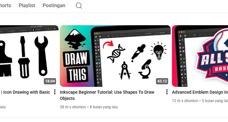 Screenshot of Logos by Nick YouTube channel featuring logo design tutorials and Inkscape guides