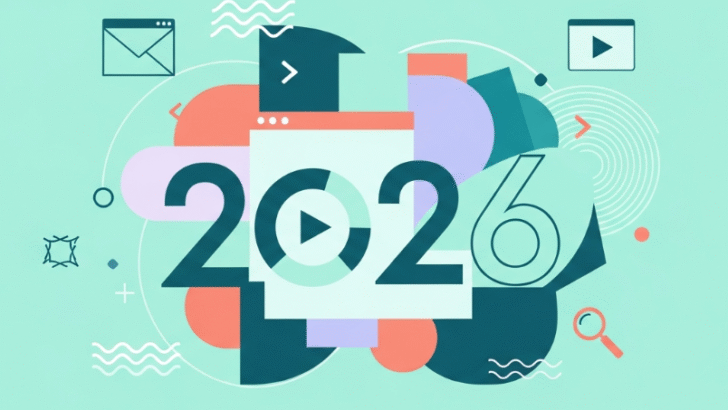 Neo-mint gradient background with modern typography for 2026 design trends