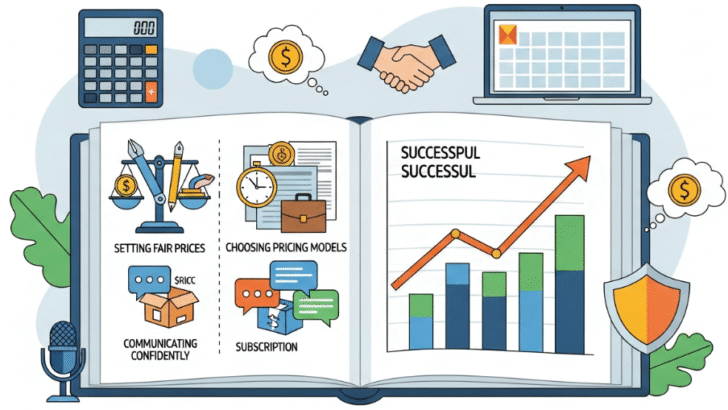Freelance designer calculating fair project price for clients