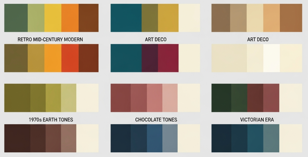 vintage color combinations for design