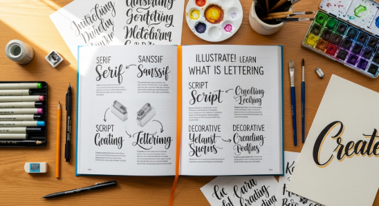 what is lettering illustrated with hand-drawn letter styles