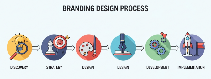 branding design process step by step visual framework