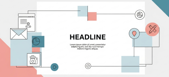 modern minimalist graphic design style applied in web layout